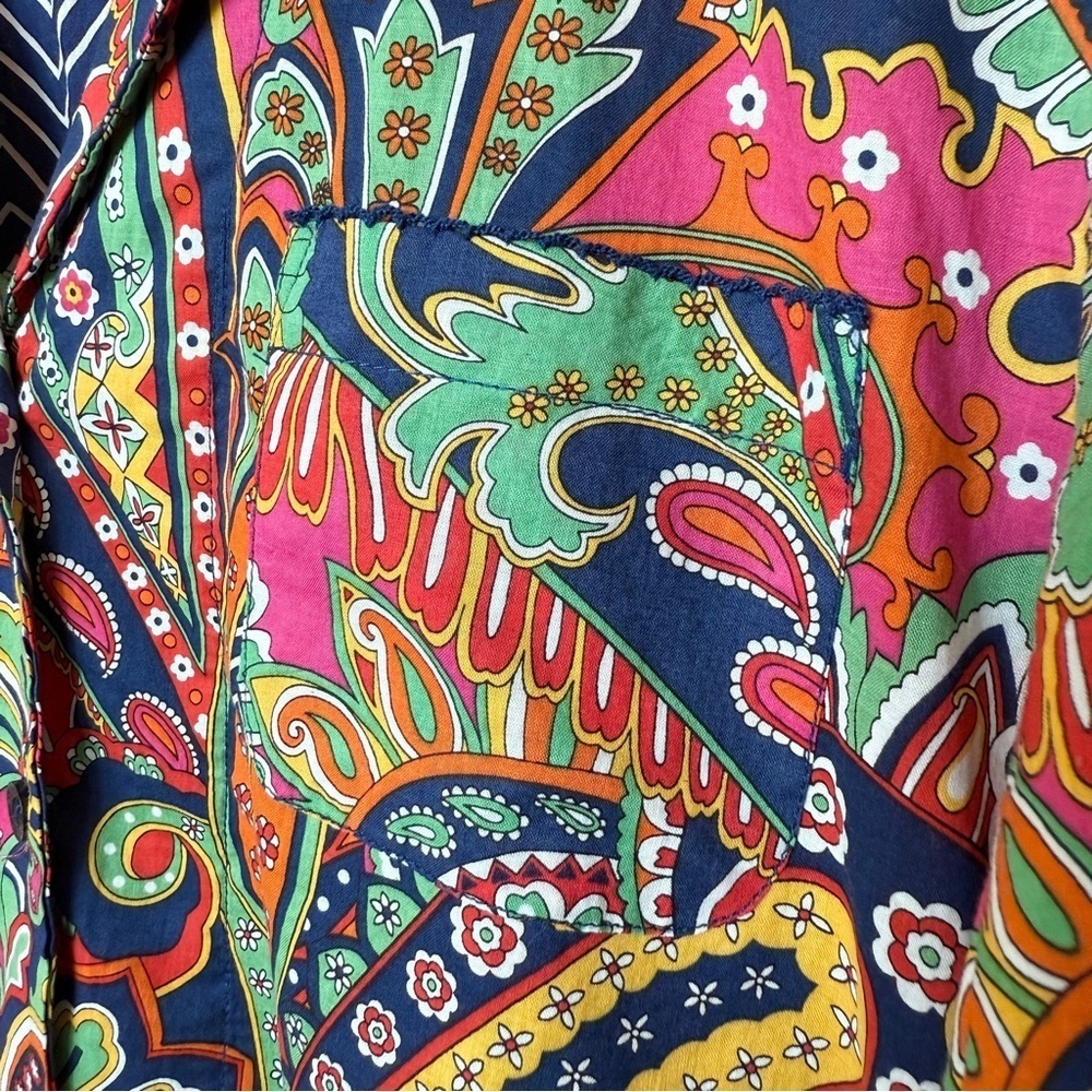 Vera Bradley Women's Paisley Blouse Multicolor Long Sleeve Button Front Size S - Picture 4 of 10